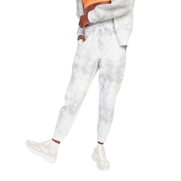 {Old Navy} "Dynamic Fleece Jogger in White Print" High Waist Relaxed Pants - Picture 1 of 9